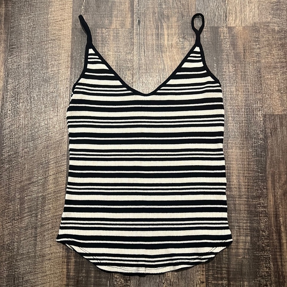 H&M BLACK AND WHITE STRIPED TANK